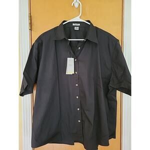 Women’s Rivers End Short Sleeve Blouse Size XXXL Black - New With Tags